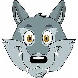 Foto van Kartonnen wolven masker voor kinderen - verkleedmaskers