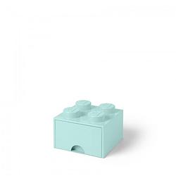 Foto van Lego brick 4 opberglade - aqua blue