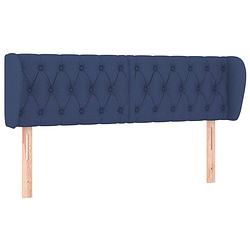 Foto van The living store hoofdbord blauw - 163 x 23 x 78/88 cm - duurzaam materiaal - verstelbare hoogte - comfortabele