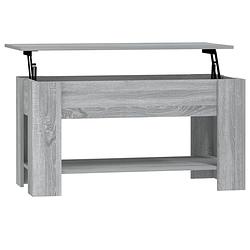 Foto van ""the living store lift-top salontafel - 101 x 49 x 52 cm - bewerkt hout - grijs sonoma eiken""