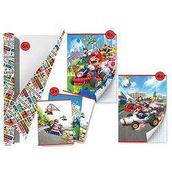 Foto van Mario kart - back to school schoolpakket - kaftpapier voor schoolboeken en schriften