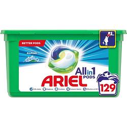 Foto van Ariel all-in-1 pods alpine wasmiddelcapsules 3 x 43 stuks