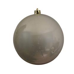 Foto van Decoris kerstbal - groot formaat - d20 cm - licht champagne - plastic - kerstbal