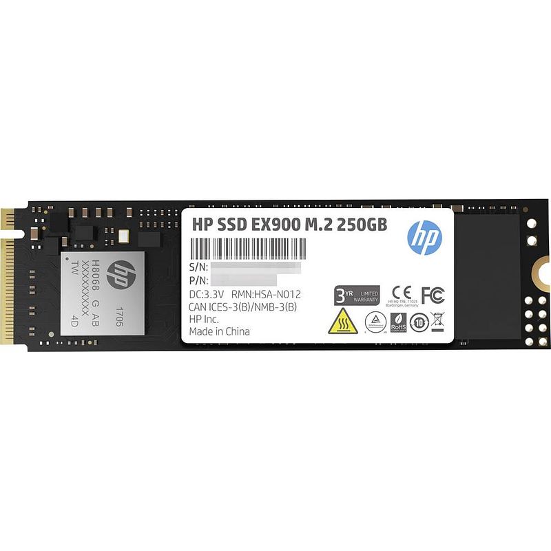 Foto van Hp ex900 nvme/pcie m.2 ssd 2280 harde schijf 500 gb m.2 nvme pcie 3.0 x4