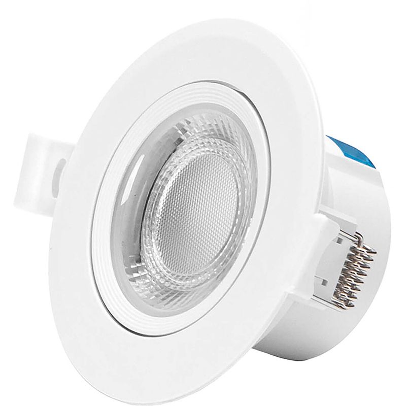 Foto van Led spot - inbouwspot - aigi lola - 7w - warm wit 3000k - rond - mat wit - aluminium