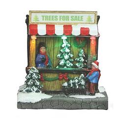 Foto van Stop & look kerstwinkel trees for sale 10,5 x 8,5 cm keramiek