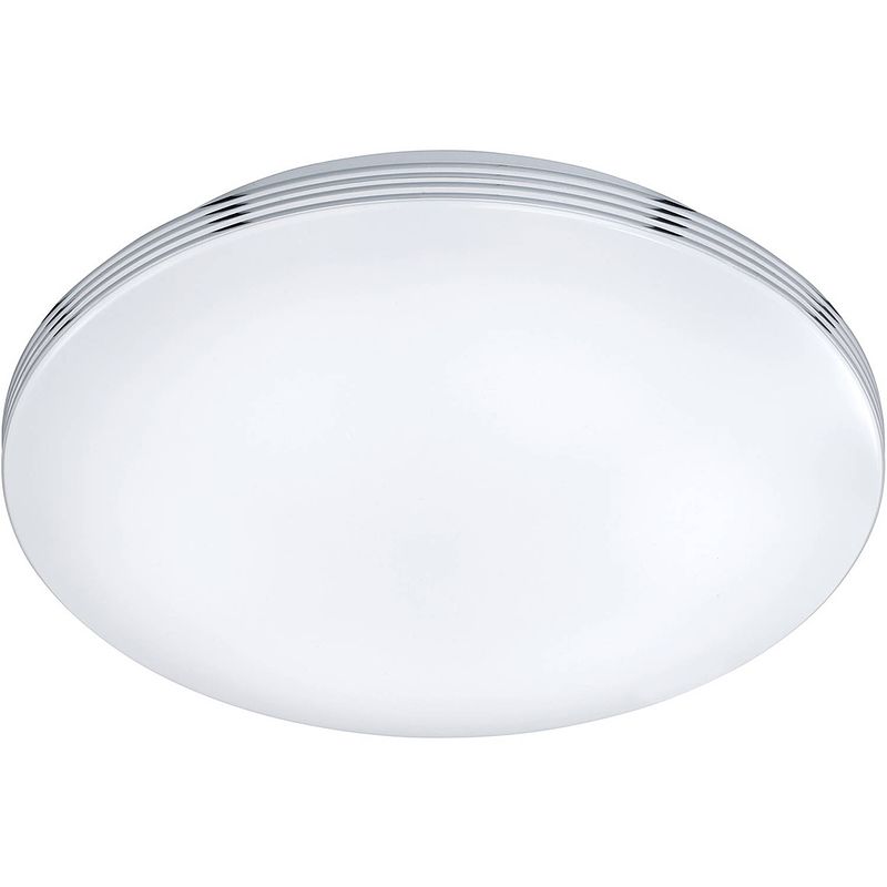 Foto van Led plafondlamp - badkamerlamp - trion apity - opbouw rond 18w - spatwaterdicht ip44 - warm wit 3000k - glans chroom -