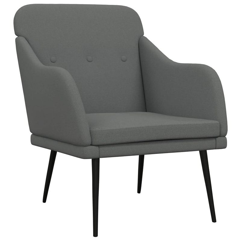 Foto van Vidaxl fauteuil 63x76x80 cm stof donkergrijs