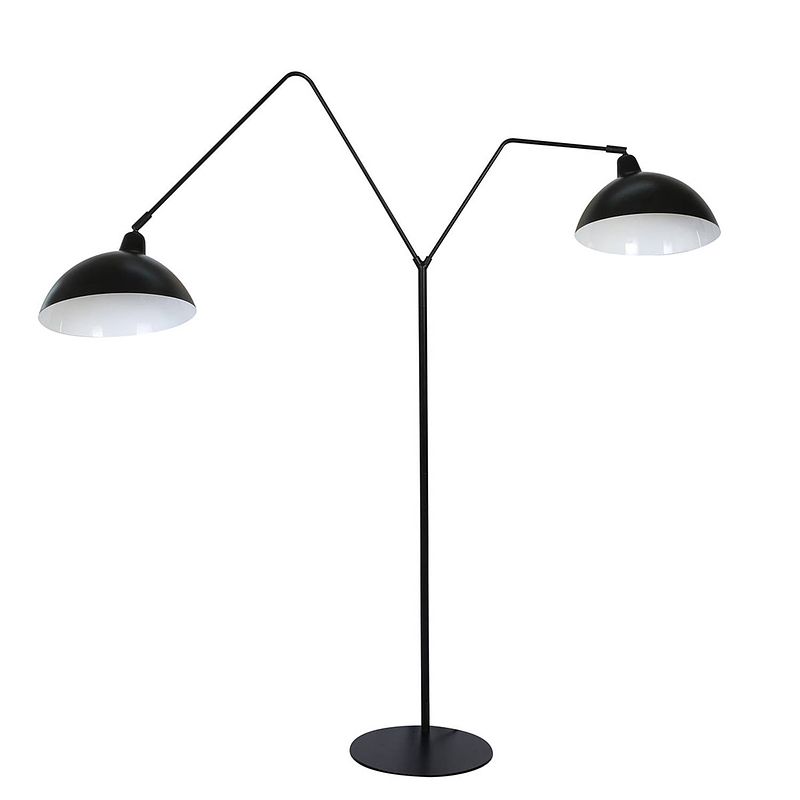 Foto van Light & living orion vloerlamp zwart met twee armen e27 fittingen