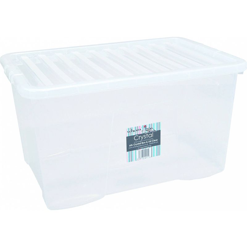 Foto van Wham opbergbox crystal 60 liter 60 x 40 cm wit/transparant