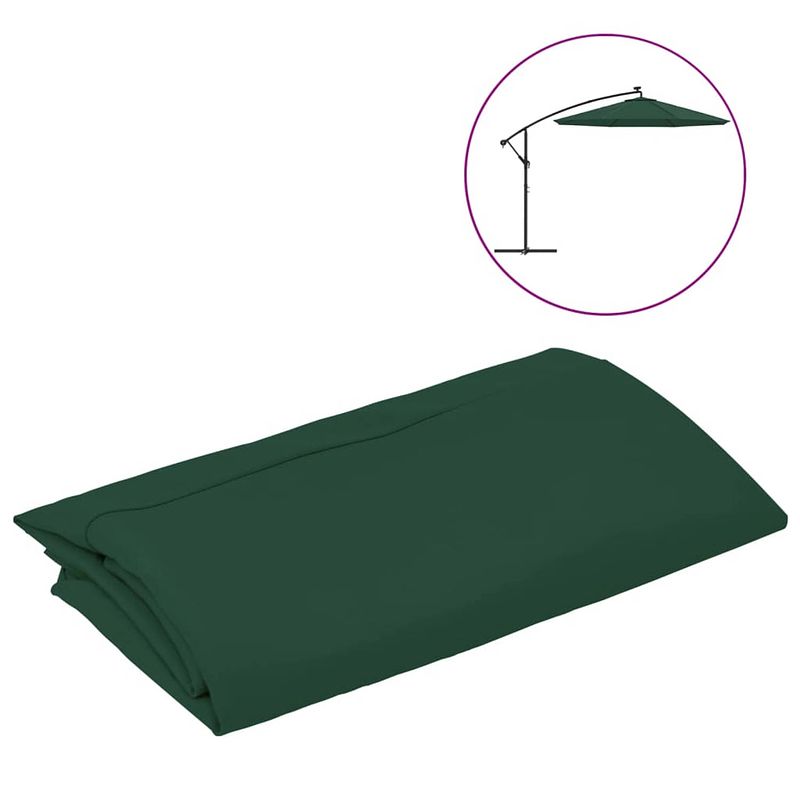 Foto van The living store parasoldoek groen - polyester - 300 cm - uv-bescherming