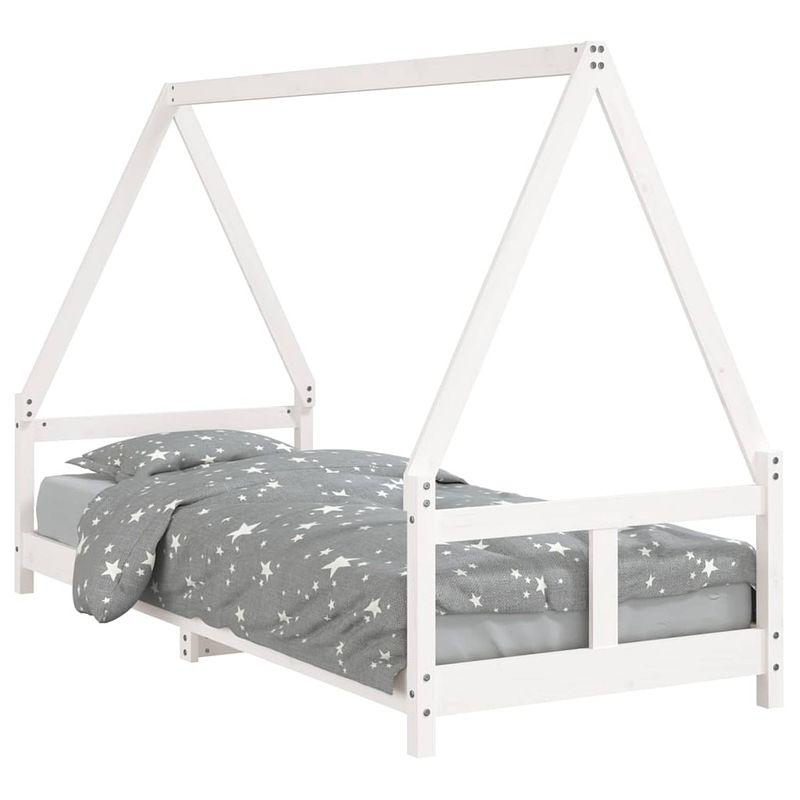 Foto van Vidaxl kinderbedframe 80x200 cm massief grenenhout wit