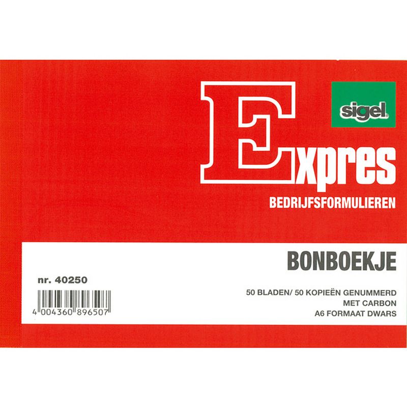 Foto van Sigel expres bonboek a6 papier rood 100 vel