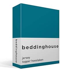 Foto van Beddinghouse jersey topper hoeslaken - 100% gebreide jersey katoen - lits-jumeaux (160x200/220 cm) - sea green