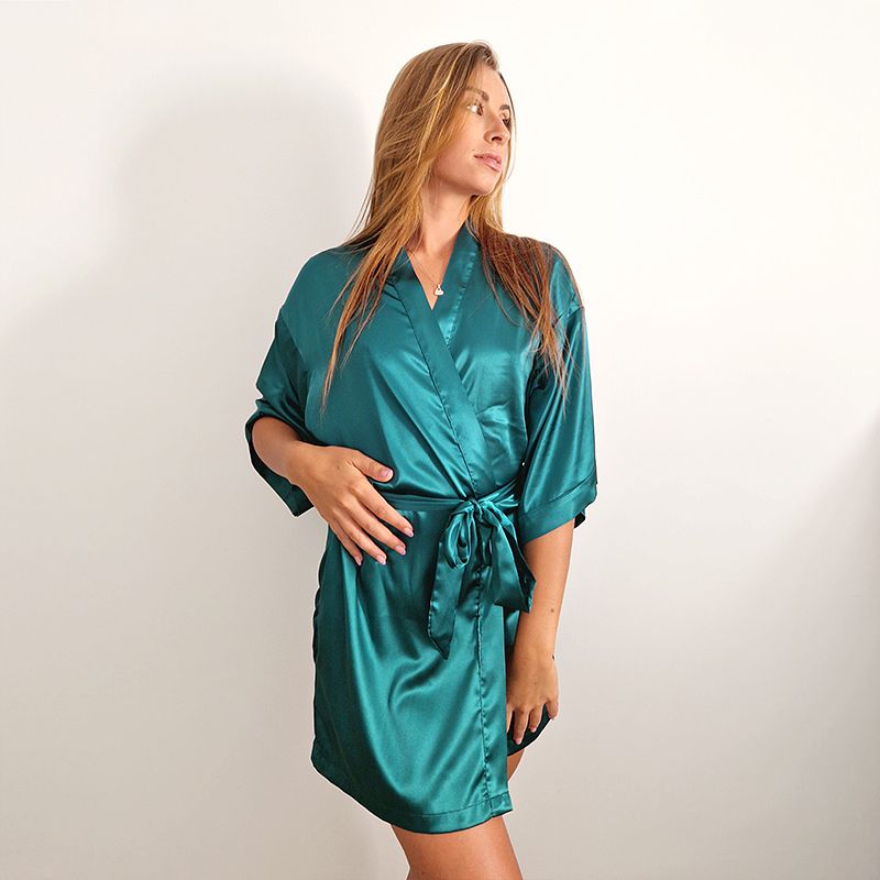 Foto van Dreamhome kimono satin kleur : petrol