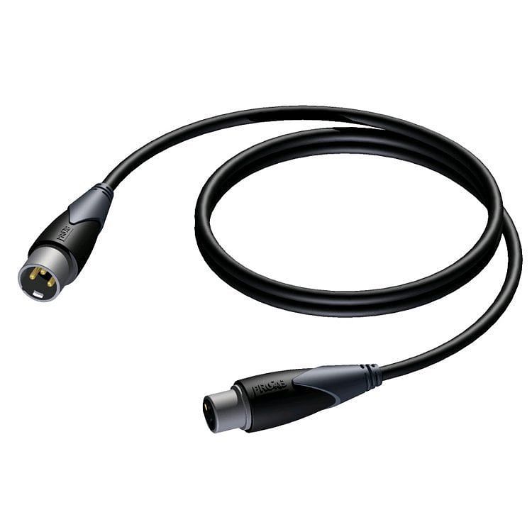 Foto van Procab cld953 classic xlr male - xlr female dmx-kabel 3 m