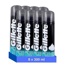 Foto van Gillette basic scheerschuim gevoelige huid - 300 ml - 8 stuks
