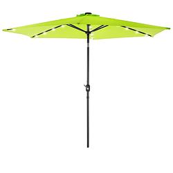 Foto van Parasol groen met led solar, rond, ø 300 cm, incl. zwengel