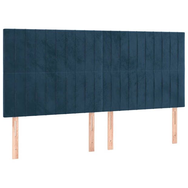 Foto van Vidaxl hoofdborden 4 st 80x5x78/88 cm fluweel donkerblauw