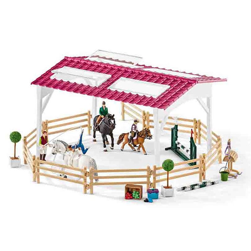 Foto van Schleich ruiterschool met ruiter en paarden - 42389