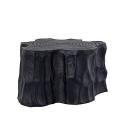 Foto van Ptmd fennah black matt alu sidetable tree wood shape s