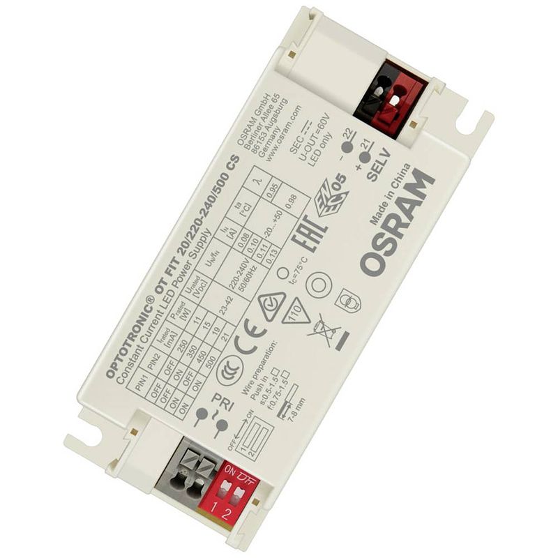 Foto van Osram optotronic fit cs led-driver constante stroomsterkte 20 w 23 - 42 v