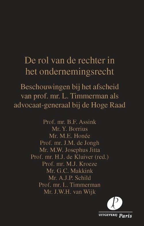 Foto van De rol van de rechter in het ondernemingsrecht - b.f. assink - paperback (9789462512276)