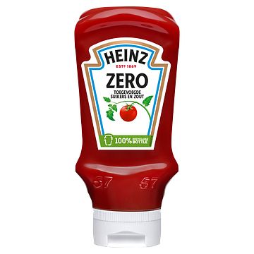 Foto van Heinz tomaten ketchup zero (zonder toegevoegde suikers & zout) 400ml bij jumbo