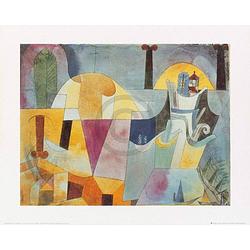 Foto van Paul klee - landscape with black columns kunstdruk 50x40cm