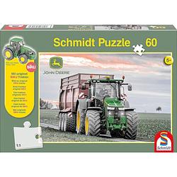 Foto van John deere tractor kinderpuzzel met miniatuur siku tractor