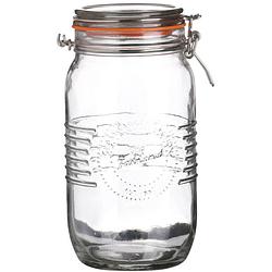 Foto van Urban living voorraadpot/bewaarpot - 1.5l - glas - met beugelsluiting - d14 x h22 cm - voorraadpot