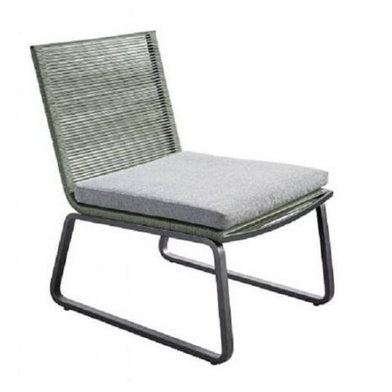 Foto van Yoi - kome lounge chair alu dark grey/rope green/akarui