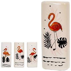 Foto van Set van 2x stuks radiator bak luchtbevochtigers / waterverdampers rechthoekig flamingo print 18 cm - luchtbevochters