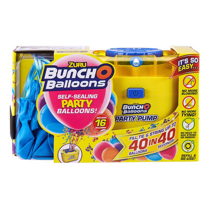 Foto van Bunch o balloons kit - 16 blauwe ballonnen met pomp