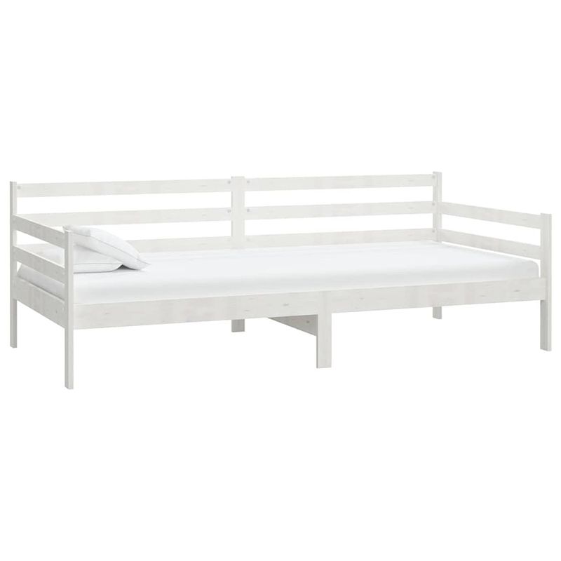 Foto van The living store bedbank - grenenhout - 204 x 98 x 70 cm - wit - logeerbed en bank