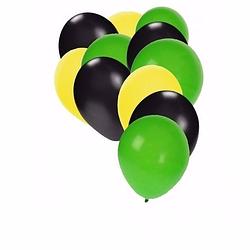 Foto van Fan ballonnen geel/zwart/groen 30 stuks - ballonnen