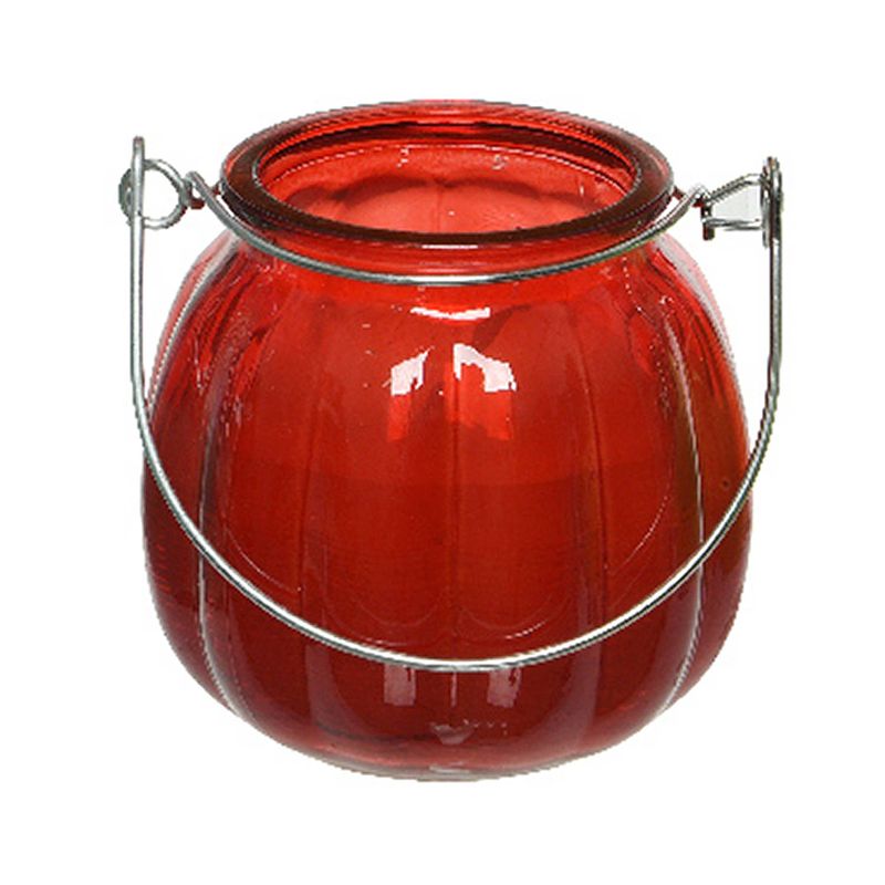 Foto van Citronella kaars - glas - rood - anti muggen - 15 branduren - d8 x h8 cm - geurkaarsen