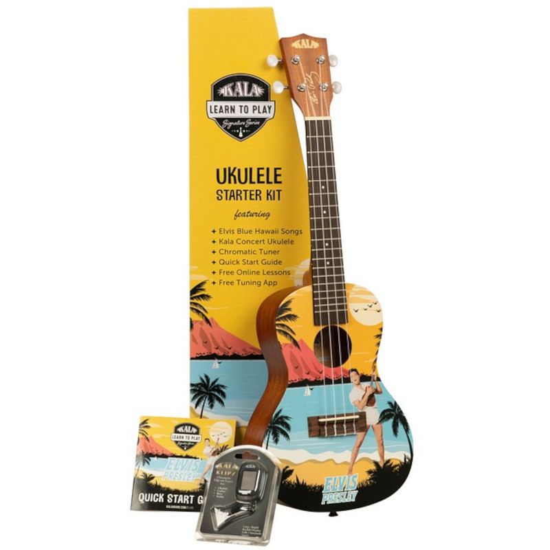 Foto van Kala learn to play elvis blue hawaii concert ukelele set