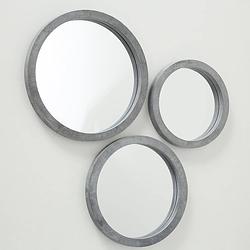 Foto van Spiegel brest rond grijs set van 3 - ø 25/30/35 cm