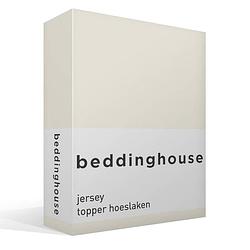 Foto van Beddinghouse jersey topper hoeslaken - 100% gebreide jersey katoen - lits-jumeaux (180x200/220 cm) - natural