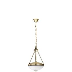 Foto van Eglo savoy - hanglamp - 1 lichts - ø310mm. - brons - wit