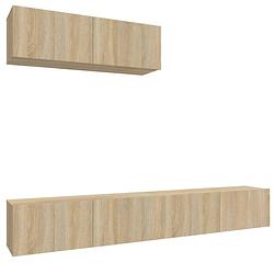 Foto van The living store tv-meubelset - sonoma eiken - 100 x 30 x 30 cm - 3x