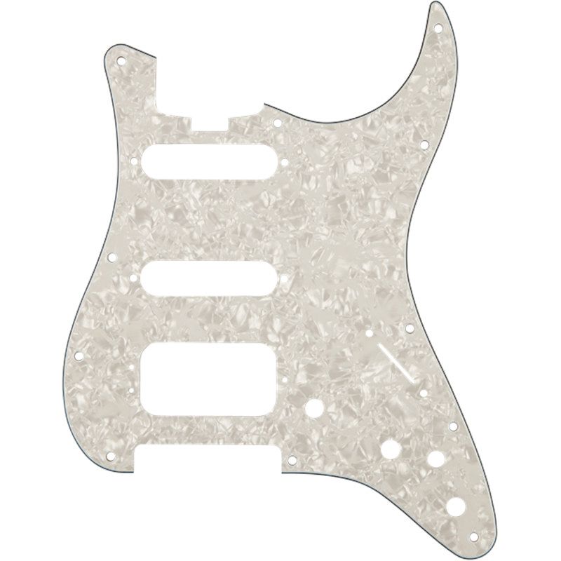 Foto van Fender elite strat h-s-s pickguard white moto slagplaat voor fender american elite stratocaster