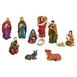Foto van Set van 11x stuks kerststal beelden/kerstbeelden 3 tot 12 cm - kerststallen