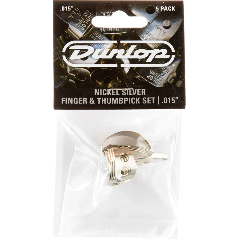 Foto van Dunlop 33p015 nickel silver finger & thumbpicks set vinger- en duimplectrums, 0.015-0.025 inch