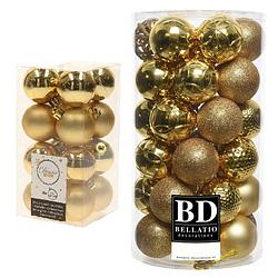 Foto van Kerstversiering kunststof kerstballen goud 4-6 cm pakket van 53x stuks - kerstbal