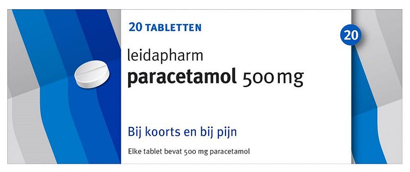 Foto van Leidapharm paracetamol 500mg 20st