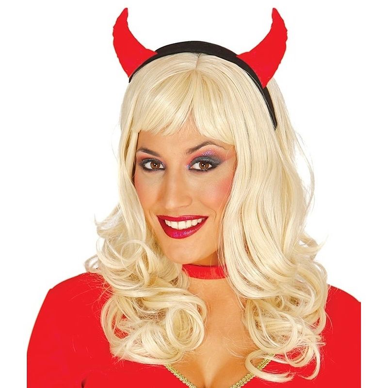 Foto van Halloween - verkleedaccessoires duivel hoorns voor dames - verkleedhaardecoratie