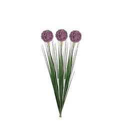 Foto van 3x stuks lila paarse allium/sierui kunstbloem 80 cm - kunstbloemen