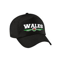 Foto van Wales landen pet / baseball cap zwart voor kinderen - verkleedhoofddeksels